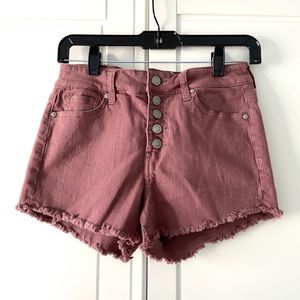 Altar’d State Rose Mauve Denim Shorts